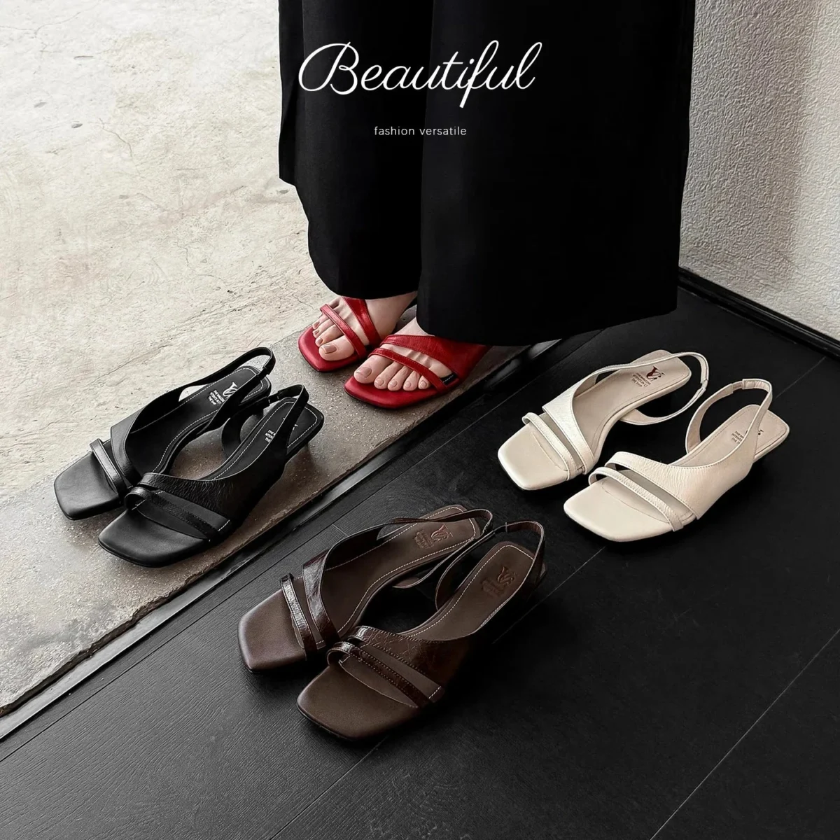 Estella | Sheepskin Lined Tie Strap Heels