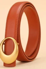 Full Grain Leather Crescent Buckle Belt