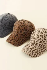Plush Leopard Cap, Extended Brim