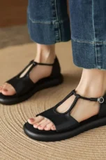 Claudia | Braided Strap Buckle Sandals