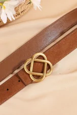 Suede Knot Buckle Belt, 2.8 cm Wide