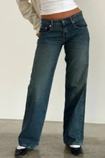 Justina | Mid Rise Wide Leg Jeans