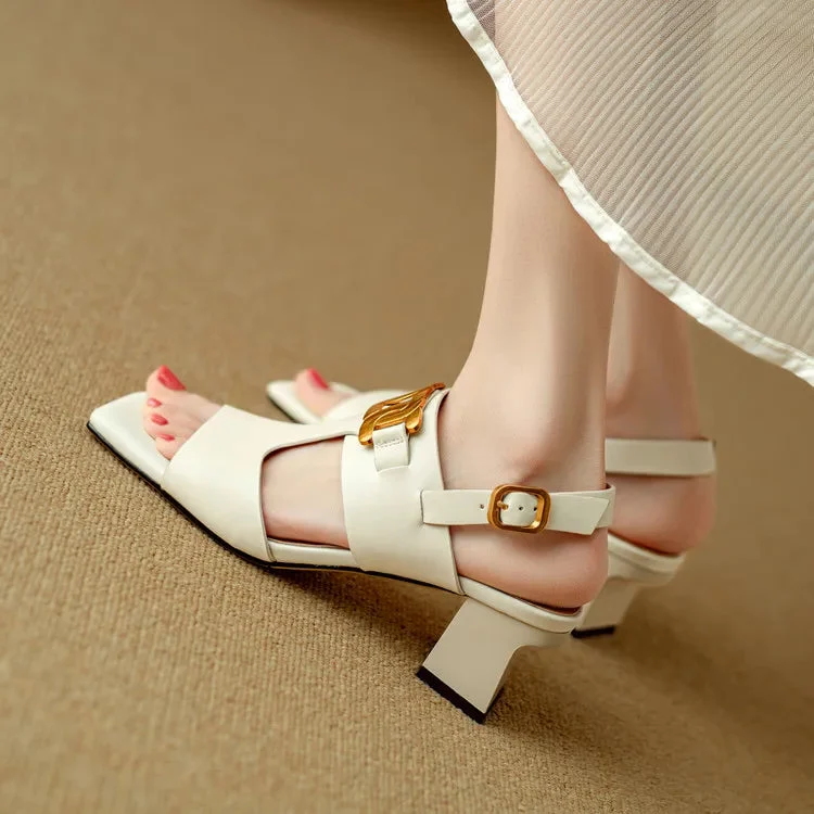 Hortensia | Chain Detail Block Heel Sandals