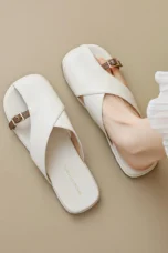 Luella | Sculpted Leather Footbed Sandals