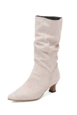 Agathe | Mid-Calf Slip-On Heel Boots