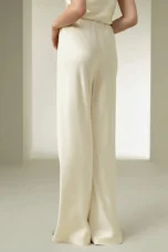 Seraphine | Satin Weave Wide Leg Trousers