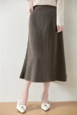Olympia | Merino Wool Knit A-Line Skirt