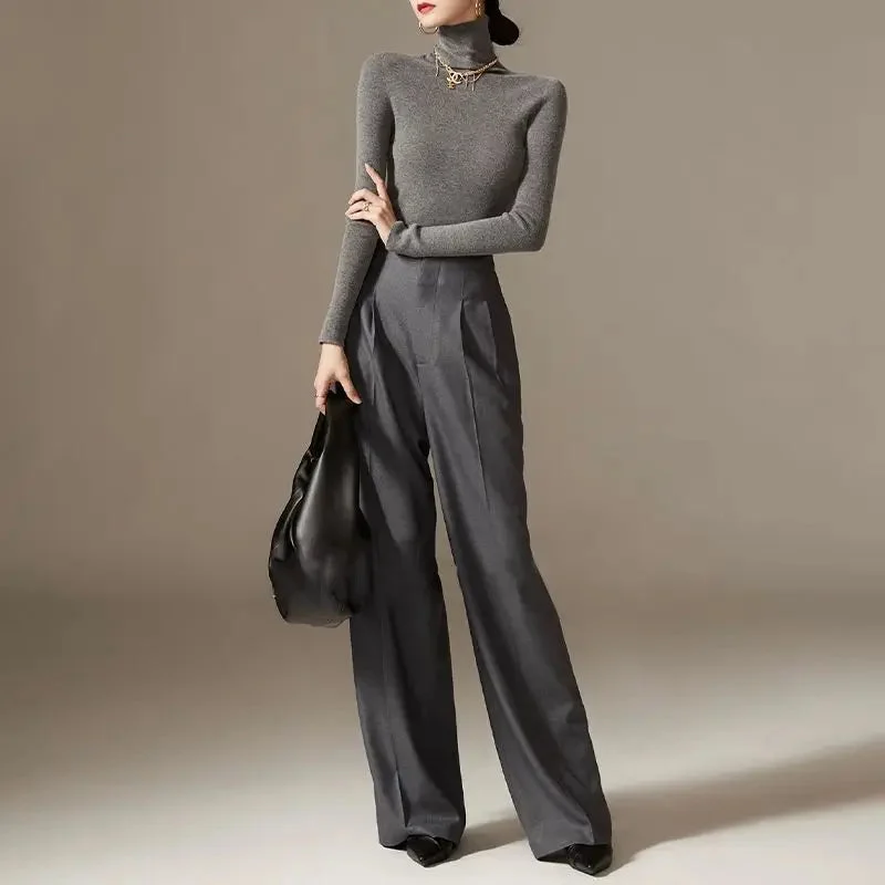 Octavie | Draped Cotton Wide Leg Trousers