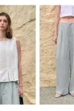 Valentina | Deep Pleated Linen Blend Pants