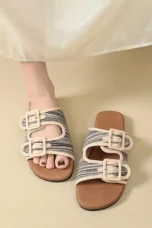 Shirley | Woven Upper Flat Sandals