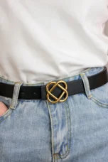 Suede Knot Buckle Belt, 2.8 cm Wide
