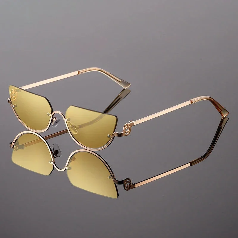 Rimless Gradient Sunglasses, UV400