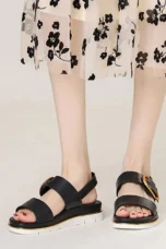 Valeria | Cross Strap Gold Buckle Sandals