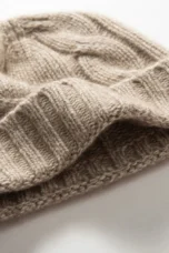 100% Cashmere Cable Knit Beanie