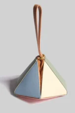 Faceted Panel Structured Handbag