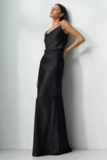 Deborah | Fishtail Hem Satin Maxi Skirt