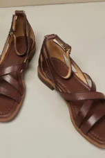 Nora | Woven Leather Ankle Buckle Sandals