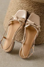 Berangere | Patent Leather Bow Strap Flats