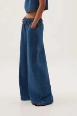 Mariange | Drawstring Wide Leg Denim Jeans
