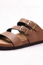 Helena | Nappa Leather Cork Base Slides