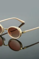 Slim Rim Oval Metal Sunglasses