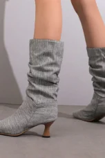 Agathe | Mid-Calf Slip-On Heel Boots