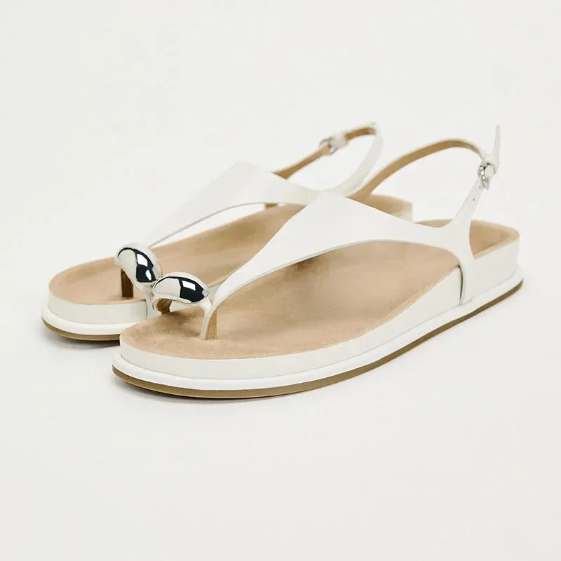 Eudora | Metal Trim Ankle Strap Flats