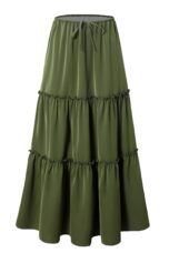 Vivian | 100% Cotton Drawstring Maxi Skirt