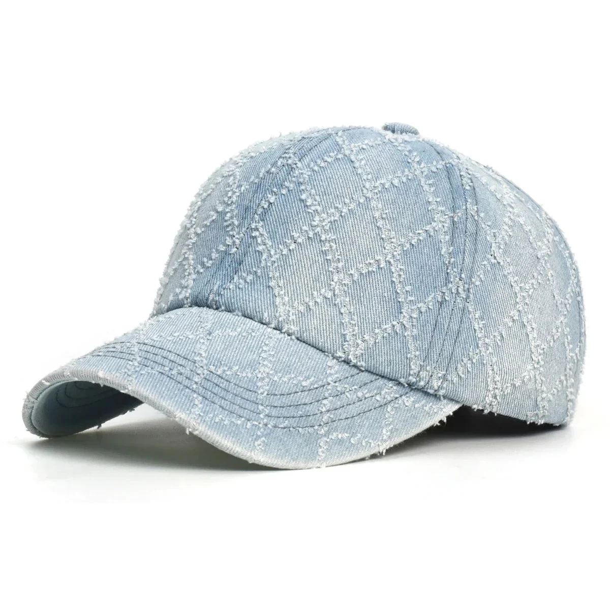 Diamond Stitch Denim Cap