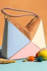 Faceted Panel Structured Handbag