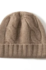 100% Cashmere Cable Knit Beanie
