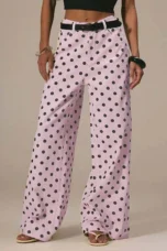 Paule | Polka Dot Cotton Wide Leg Trousers