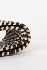 Woven Straw Belt, Wood Ring Buckle