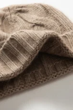 100% Cashmere Cable Knit Beanie