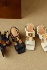 Hortensia | Chain Detail Block Heel Sandals