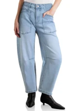 Sylviane | Structured Denim Barrel Leg Jeans