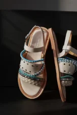 Isaline | Braided Cowhide Flat Sandals