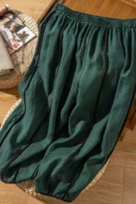 Muguette | Striped Linen Blend Wide Leg Pants