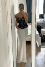 Deborah | Fishtail Hem Satin Maxi Skirt