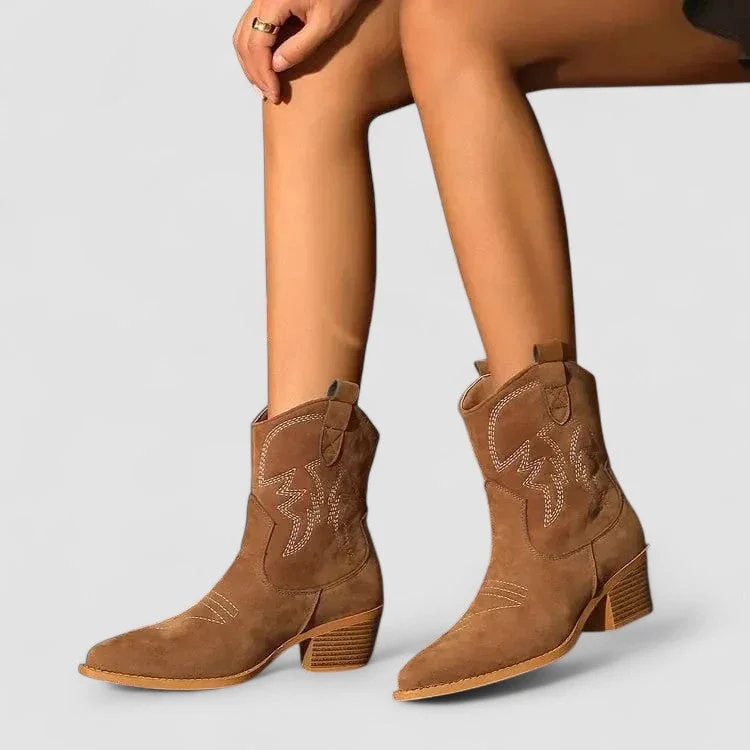 Lillian | Cushioned Suede Western Boots