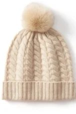 Fine Knit Cashmere Pom Beanie