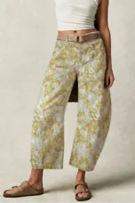 Celine | Printed Cotton Denim Wide Leg Jeans