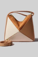 Faceted Panel Structured Handbag