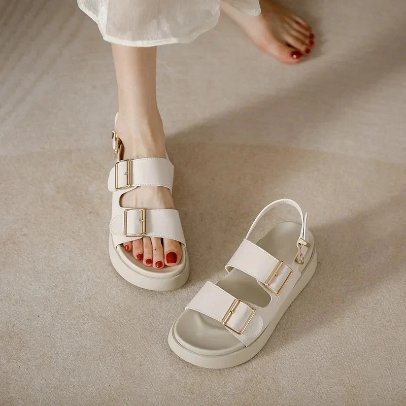 Cesarine | Double Buckle Platform Sandals