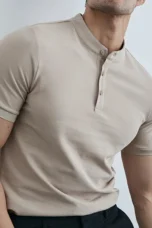 Léonce | Heavy Cotton Buttoned Crew Tee