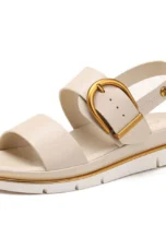Valeria | Cross Strap Gold Buckle Sandals