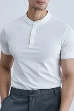 Léonce | Heavy Cotton Buttoned Crew Tee