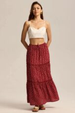 Vivian | 100% Cotton Drawstring Maxi Skirt