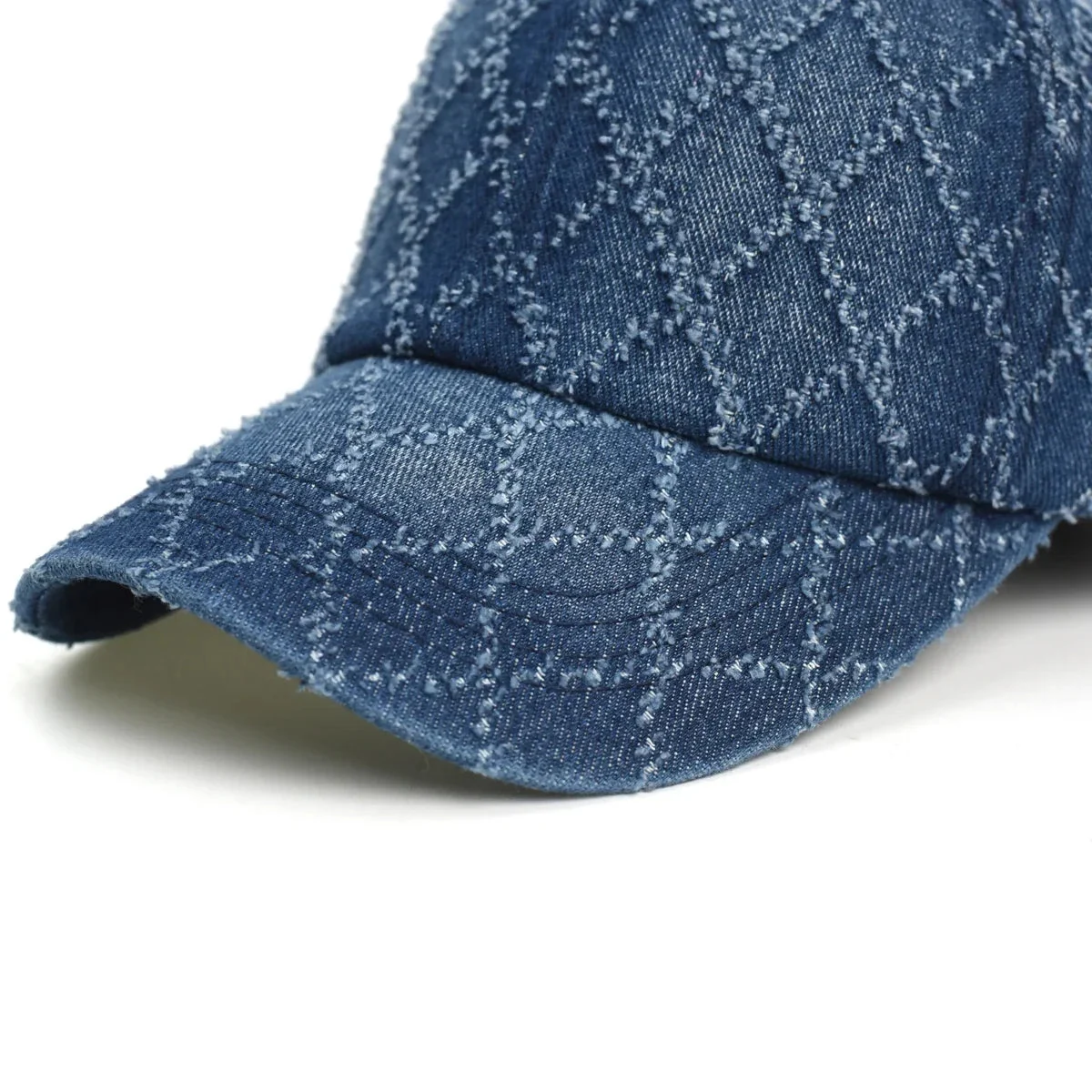 Diamond Stitch Denim Cap