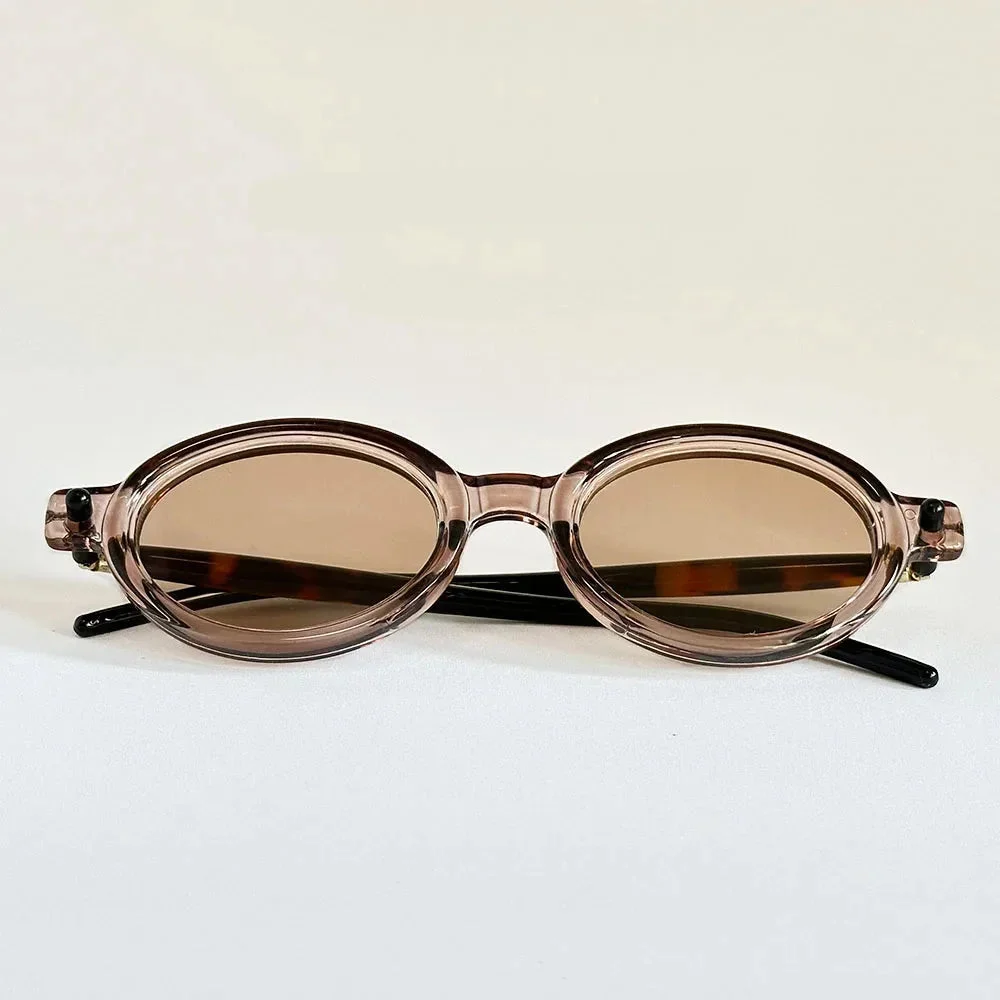 Oval Sunglasses, Brown Tinted Lens